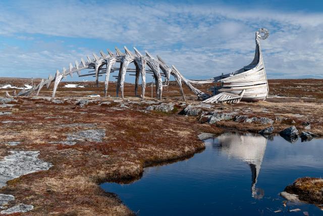 Drakkar-Leviathan sculpture in Ultima Thule, Vardø