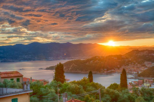 Sunset over the Cinque Terre of Liguria