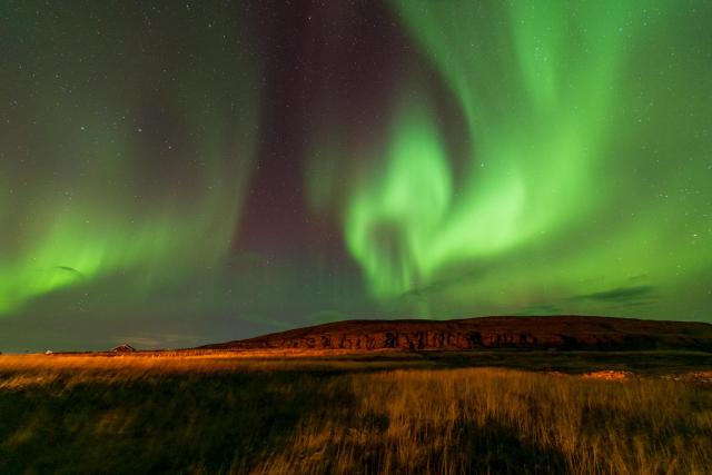 Northern lights over Ekkerøy at 70 degrees latitude