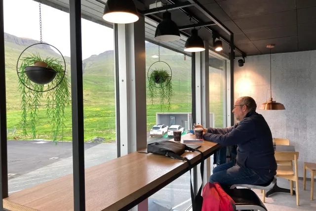 Coffee and charging on the Faroe Islands